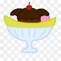 松饼冰淇淋圆锥形圣代奶油派-分裂载体