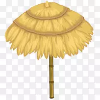 茅草伞夹艺术.黄色伞