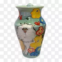 陶瓷花瓶壶餐具陶器手绘小狗
