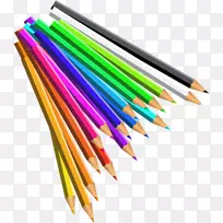 学校供应铅笔夹艺术-蜡笔