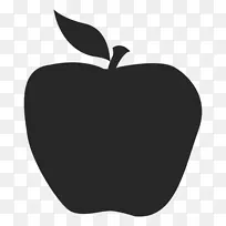 电脑图标苹果食品剪影