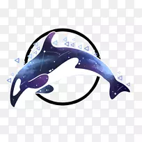 艺术水彩画海豚鲸鱼水彩