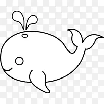 儿童绘画剪贴画-可爱的鲸鱼