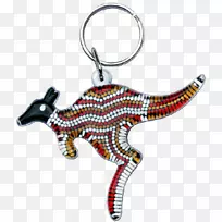 钥匙链，钥匙圈，霍加思艺术，澳洲本土艺术袋鼠-豪宅钥匙扣