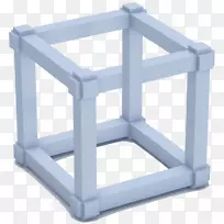 彭罗斯三角不可能立方体不可能物体摄影-白色立方体