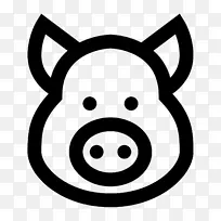 计算机图标hereford猪符号-猪鼻子