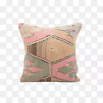 投掷枕头kilim垫子地毯-粉红色图案