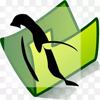 电脑图标回形针艺术.企鹅