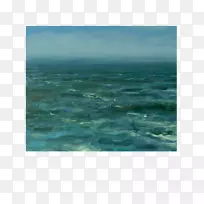 海岸风浪太平洋海水彩画海洋