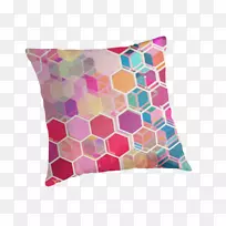 投掷枕头垫纺织品紫色创新.蜂巢图案