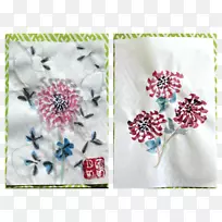 三完美画纺织品四君子菊花水彩画菊花