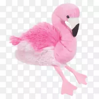 毛绒玩具，棉花糖，粉红色-小火烈鸟