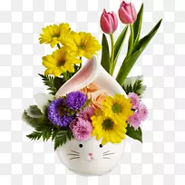 复活节兔花束送花-三维花