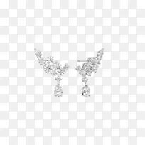 耳环首饰哈利温斯顿公司钻石闪闪发光的钻石