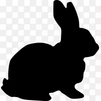 兔剪影剪贴画-兔子