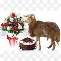 鲜花花束玫瑰生日蛋糕-羊