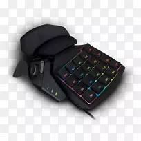电脑键盘电脑鼠标游戏键盘Razer公司。拉泽纳加-灯光效果