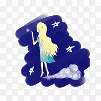 深蓝色微软天蓝色-闪烁的小星星
