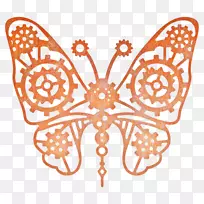 蒸汽朋克欢快林恩设计工艺绘图夹艺术蝴蝶机
