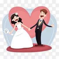 结婚纪念日-爱情-卡通新娘