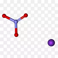 硝酸钾化学球棒模型