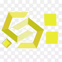 纸模型宝石钻石颜色-黄色折纸