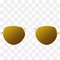 太阳镜，眼镜，护目镜-金色眩光