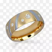 结婚戒指珠宝银金条纹