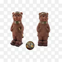 棕熊雕像冬季陶瓷