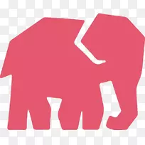 非洲象印度象-粉红