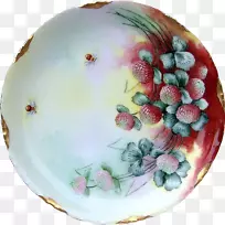 餐具盘陶瓷碟手绘花束