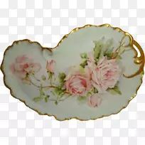 餐具盘蔷薇科瓷手绘花束
