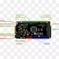 电子学Arduino喷出电子元件微控制器指示牌