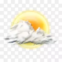 电脑图标天气预报天气频道天气图部分多云