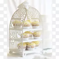 鸟笼婚礼蛋糕-纸杯蛋糕摊