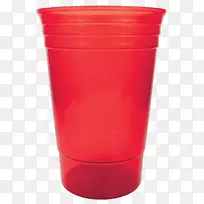 塑料玻璃花盆-红色杯