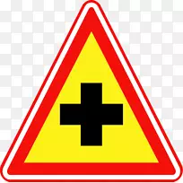 铁路交通标志横过警告标志道路-十字路口