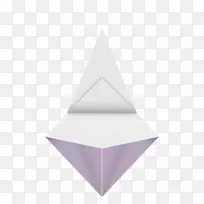 紫丁香三角折纸鹤