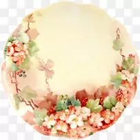餐具盘.手绘樱花