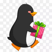 企鹅鸟桌面壁纸夹艺术-企鹅圣诞