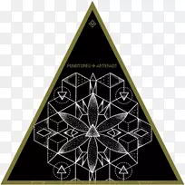 神圣几何三角形对称柏拉图式立体阴影对称图案