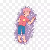 智人手臂男孩艺术-粉红色头发