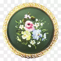 花卉设计盘瓷手绘花卉材料