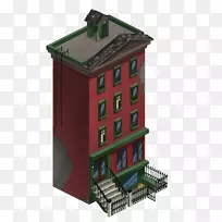 建筑住宅公寓剪贴画-公寓楼综合体