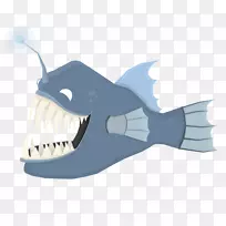 画动画鱼鲨鱼剪贴画-可爱的鱼