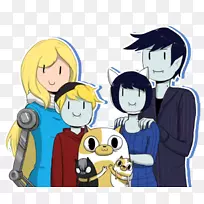 Marceline吸血鬼女王Finn人类Fionna和蛋糕Marshall Lee youtube-家庭肖像