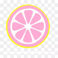 绘制粉红柠檬剪贴画.柠檬片