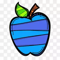 苹果剪贴画-蓝色创意