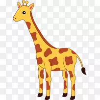 长颈鹿宝宝剪贴画卡通长颈鹿