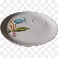 餐具盘陶瓷板手绘鱼